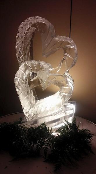 Double Hearts Ice Sculpture 